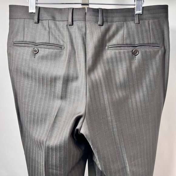 ERMENEGILDO ZEGNA Pin Stripe Two-Piece Wool Suit Trofeo 600 Gray 48R Italy - Picture 12 of 15